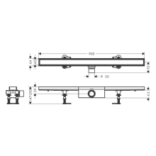 hansgrohe RainDrain Compact Komplettset Duschrinne 900 befliesbar für Standardinstallation