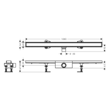 hansgrohe RainDrain Compact Komplettset Duschrinne 1000 befliesbar für Standardinstallation