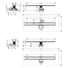 hansgrohe RainDrain Allround Komplettset Duschrinne 800 für Standard-/flache Installation, Edelstahl gebürstet