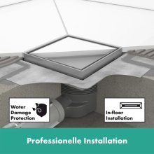 hansgrohe RainDrain Brilliance Komplettset Punktablauf 100/100 rückseitig befliesbar, Mattschwarz