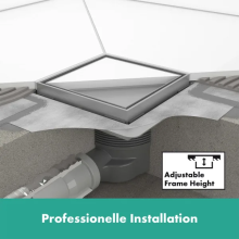 hansgrohe RainDrain Brilliance Komplettset Punktablauf 100/100 rückseitig befliesbar, Mattschwarz