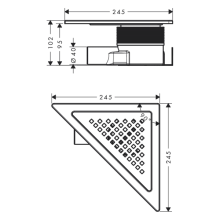 hansgrohe RainDrain Corner Komplettset Punktablauf 240/240, Edelstahl gebürstet