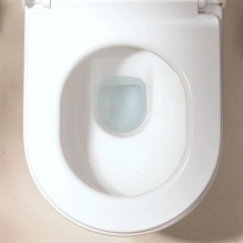 hansgrohe EluPura Original S Stand WC Set mit horizontalem/vertikalem Abgang AquaChannel Flush mit aufgesetzten Spülkasten und WC-Sitz, Weiß
