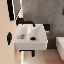 hansgrohe Xanuia Q Handwaschbecken 450/340 ohne Hahnloch mit Überlauf, Weiß