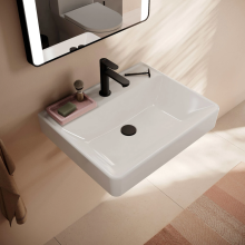 hansgrohe Xanuia Q Waschtisch 600/480 mit Hahnloch ohne Überlauf, Weiß