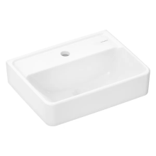 hansgrohe Xanuia Q Handwaschbecken 450/340 mit Hahnloch ohne Überlauf, SmartClean, Weiß