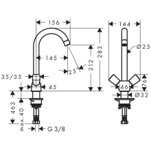 hansgrohe Logis M31 2-Griff Küchenmischer 220, 1jet, Chrom