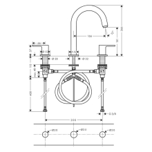 hansgrohe Vernis Shape 3-Loch Waschtischarmatur mit Zugstangen-Ablaufgarnitur, Chrom