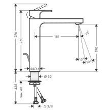 hansgrohe Vernis Shape Einhebel-Waschtischmischer 190 mit isolierter Wasserführung und Metall Zugstangen-Ablaufgarnitur, Chrom