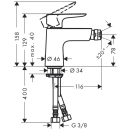 hansgrohe Talis E Einhebel-Bidetmischer mit Push-Open...