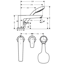 hansgrohe Talis E 3-Loch Einhebel-Wannenrandmischer für Secuflex, Chrom