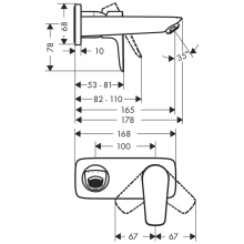hansgrohe Talis E Einhebel-Waschtischmischer Unterputz für Wandmontage mit Auslauf 16,5 cm, Chrom
