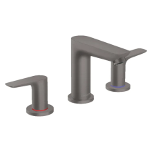 hansgrohe Talis E 3-Loch Waschtischarmatur mit Zugstangen-Ablaufgarnitur, Brushed Black Chrome