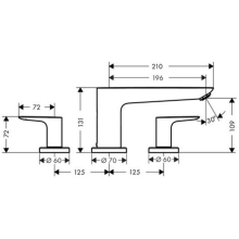 hansgrohe Talis E 3-Loch Wannenrandarmatur, Chrom