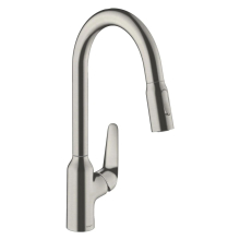 hansgrohe Focus M42 Einhebel-Küchenmischer 220, Ausziehbrause, 2jet, Edelstahl Finish