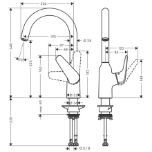 hansgrohe Focus M42 Einhebel-Küchenmischer 220, 1jet, Chrom