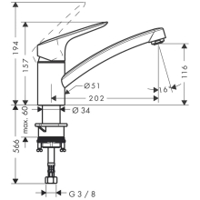 hansgrohe Logis M31 Einhebel-Küchenmischer 120, 1jet, Chrom