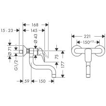 hansgrohe Logis M31 Einhebel-Küchenmischer, Wandmontage Lowspout, 1jet, Chrom