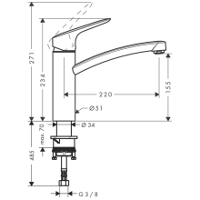 hansgrohe Logis M31 Einhebel-Küchenmischer 160, CoolStart, EcoSelection, 1jet, Chrom
