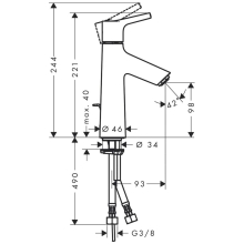 hansgrohe Talis Select S Waschtischmischer 100 mit Zugstangen-Ablaufgarnitur, Chrom