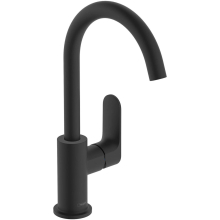 hansgrohe Rebris S Einhebel-Waschtischmischer 210 mit Schwenkauslauf und Zugstangen-Ablaufgarnitur, Mattschwarz