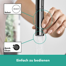 hansgrohe Talis M54 Einhebel-Küchenmischer 210, Ausziehbrause, 2jet, Brushed Black Chrome