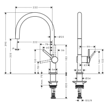 hansgrohe Talis M54 Einhebel-Küchenmischer 220, 1jet, Mattschwarz