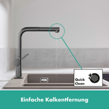 hansgrohe Talis M54 Einhebel-Küchenmischer 270, Ausziehauslauf, 1jet, Brushed Black Chrome