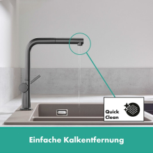 hansgrohe Talis M54 Einhebel-Küchenmischer 270, Ausziehauslauf, 1jet, sBox, Brushed Black Chrome