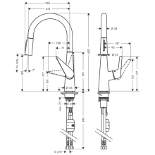 hansgrohe Talis M51 Einhebel-Küchenmischer 200, Ausziehbrause, 2jet, Chrom