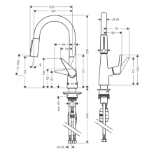hansgrohe Talis M51 Einhebel-Küchenmischer 160, Ausziehbrause, 2jet, Edelstahl Finish