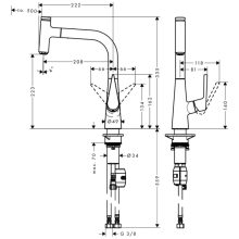 hansgrohe Talis Select M51 Einhebel-Küchenmischer 220, Ausziehauslauf, 1jet, Chrom