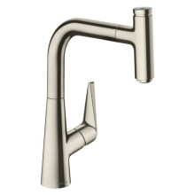hansgrohe Talis Select M51 Einhebel-Küchenmischer 220, Ausziehauslauf, 1jet, Edelstahl Finish