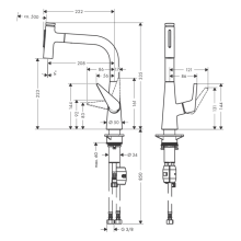 hansgrohe Talis Select M51 Einhebel-Küchenmischer 220, Ausziehbrause, 2jet, Edelstahl Finish
