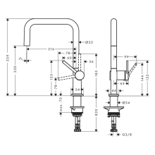 hansgrohe Talis M54 Einhebel-Küchenmischer U 220, EcoSmart, 1jet, Chrom