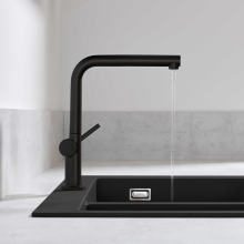hansgrohe Talis M54 Einhebel-Küchenmischer 270, Niederdruck/offene Warmwasserbereiter, 1jet, Mattschwarz