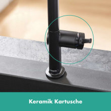 hansgrohe Talis M54 Einhebel-Küchenmischer 270, Niederdruck/offene Warmwasserbereiter, Ausziehauslauf, 1jet, Mattschwarz