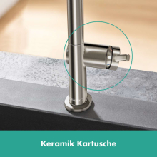 hansgrohe Talis M54 Einhebel-Küchenmischer 270, Niederdruck/offene Warmwasserbereiter, Ausziehauslauf, 1jet, Edelstahl Finish