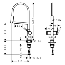hansgrohe Talis Select M54 PowderSpray Einhebel-Küchenmischer Semi-Pro, 3jet, Chrom