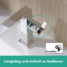 hansgrohe Tecturis E Einhebel-Waschtischmischer 110 Fine CoolStart mit Push-Open Ablaufgarnitur, Chrom