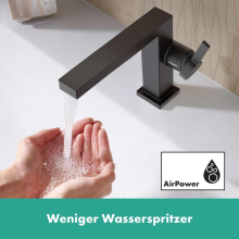 hansgrohe Tecturis E Einhebel-Waschtischmischer 110 Fine CoolStart mit Push-Open Ablaufgarnitur, Mattschwarz