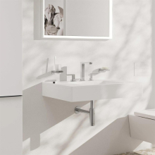 hansgrohe Tecturis E 3-Loch Waschtischarmatur 150 EcoSmart+ mit Push-Open Ablaufgarnitur, Chrom