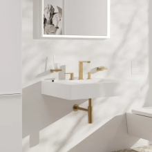 hansgrohe Tecturis E 3-Loch Waschtischarmatur 150 EcoSmart+ mit Push-Open Ablaufgarnitur, Brushed Bronze