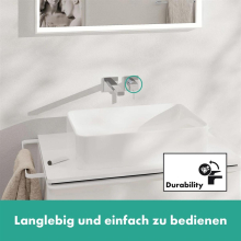 hansgrohe Tecturis E Einhebel-Waschtischmischer Unterputz für Wandmontage EcoSmart+ mit Auslauf 22,5 cm, Chrom