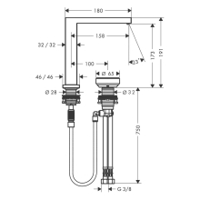 hansgrohe Tecturis E 2-Loch Waschtischmischer 150 CoolStart EcoSmart+ mit Ablaufgarnitur, Chrom