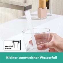 hansgrohe Tecturis E Einhebel-Waschtischmischer 210 Fine CoolStart EcoSmart+ mit Schwenkauslauf und Push-Open Ablaufgarnitur, Chrom
