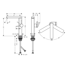 hansgrohe Tecturis E Einhebel-Waschtischmischer 210 Fine CoolStart EcoSmart+ mit Schwenkauslauf und Push-Open Ablaufgarnitur, Chrom