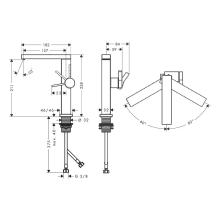 hansgrohe Tecturis E Einhebel-Waschtischmischer 210 Fine CoolStart EcoSmart+ mit Schwenkauslauf und Push-Open Ablaufgarnitur, Mattschwarz
