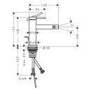 hansgrohe Tecturis S Einhebel-Bidetmischer mit...