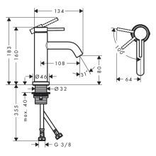 hansgrohe Tecturis S Einhebel-Waschtischmischer 80 CoolStart EcoSmart+ ohne Ablaufgarnitur, Chrom